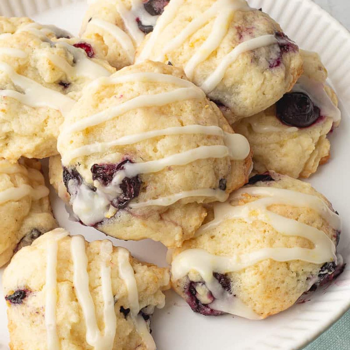 Soft Lemon Blueberry Cookies