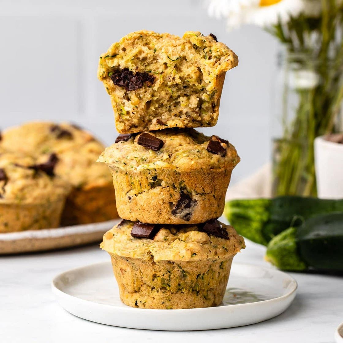 Vegan Chocolate Chip Zucchini Muffins
