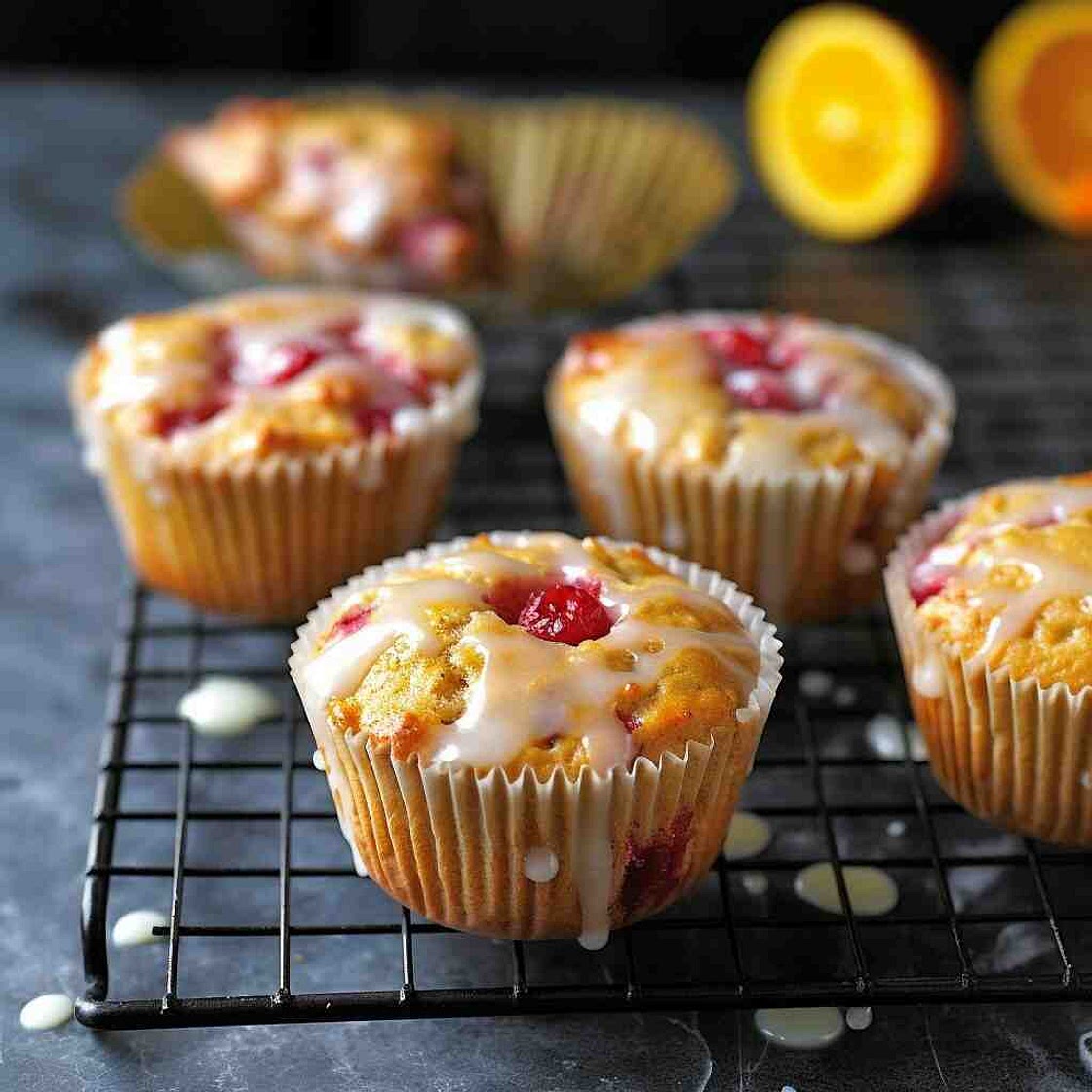 Orange Glaze Raspberry Muffins Mary Berry