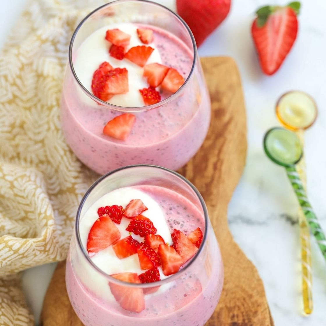 Strawberry Chia Protein Pudding