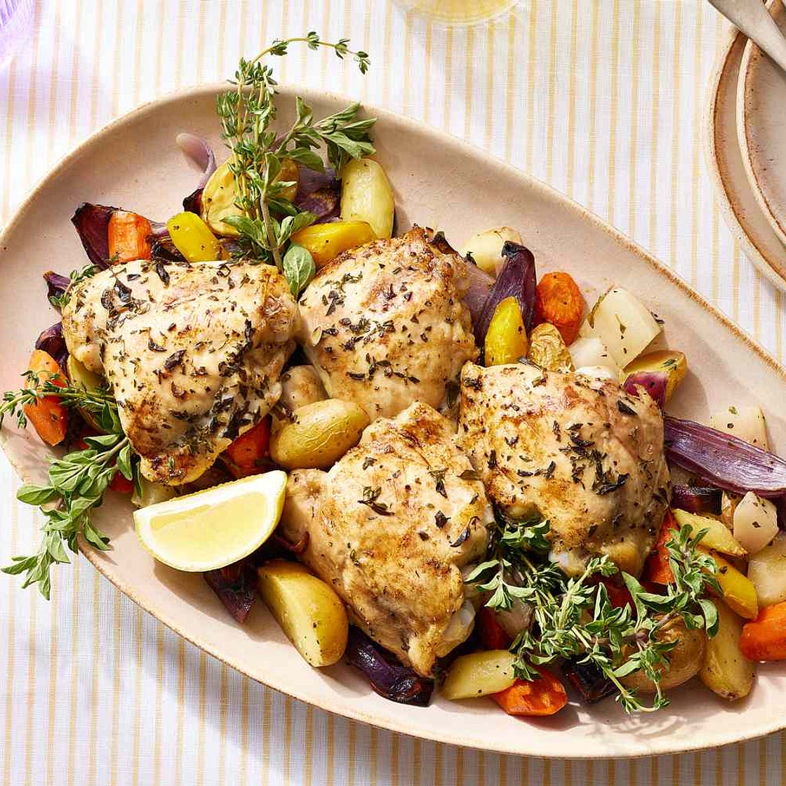 5-Ingredient Roasted Lemon Chicken & Vegetables