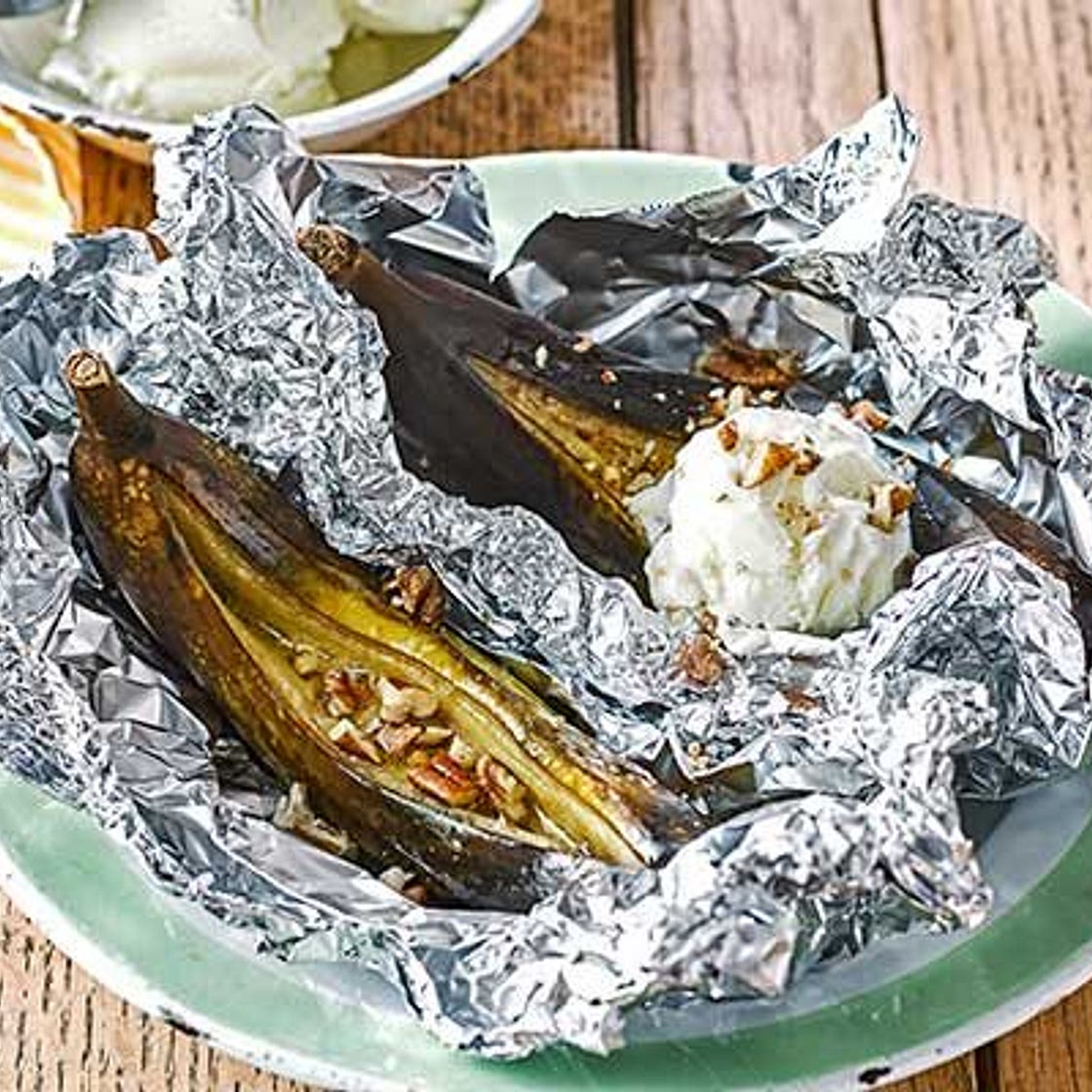 Barbecued banoffee splits