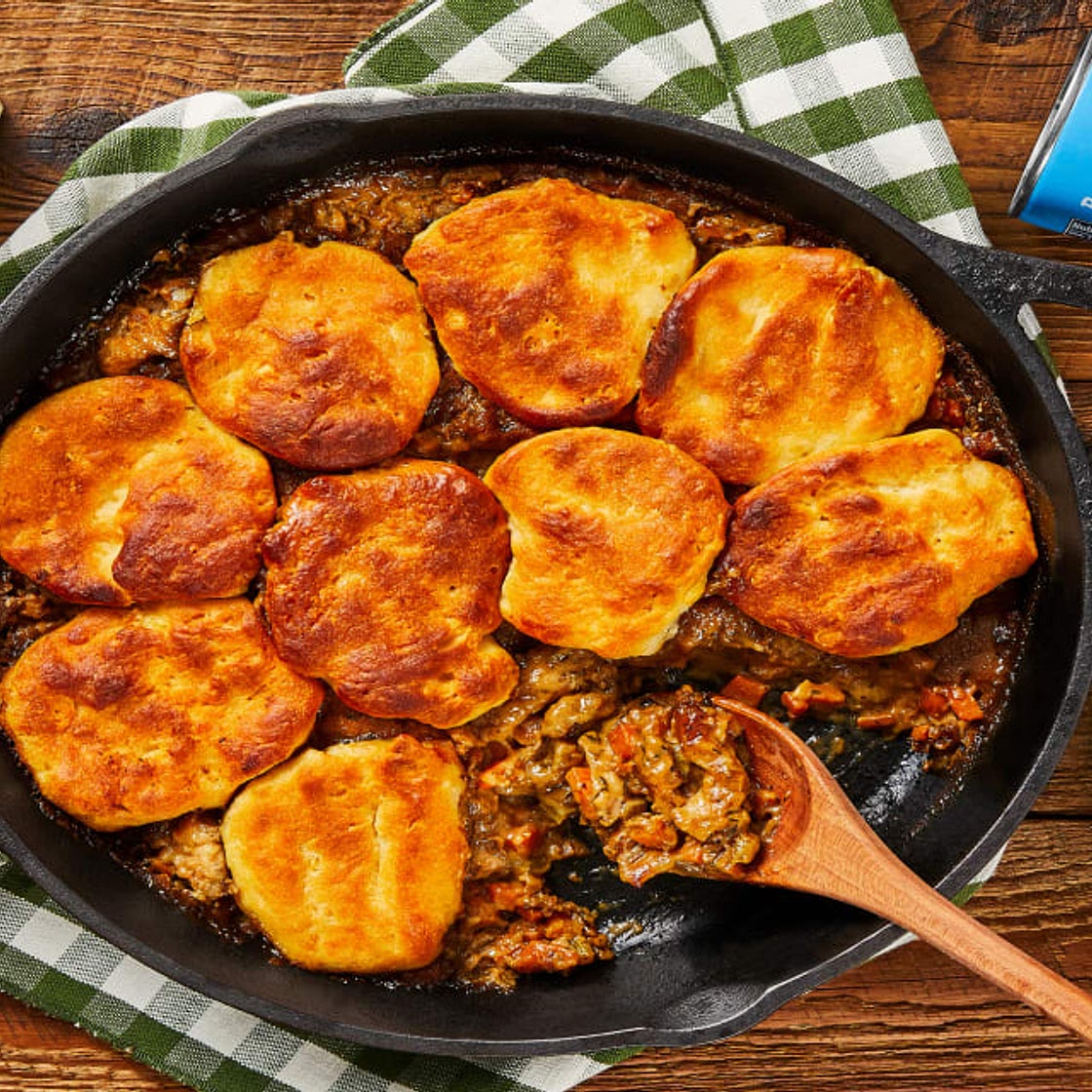 Homestyle Chicken & Biscuit Pot Pie with Pillsbury™️ Buttermilk Southern Homestyle Biscuits, Carrots & Celery