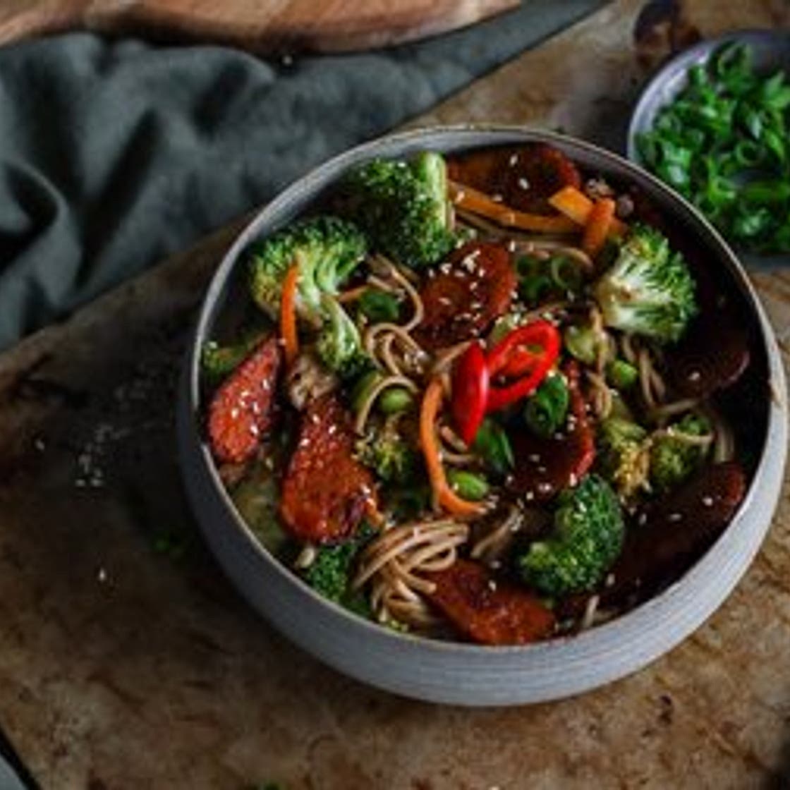 Soba Noodle Bowl with BBQ Tempeh