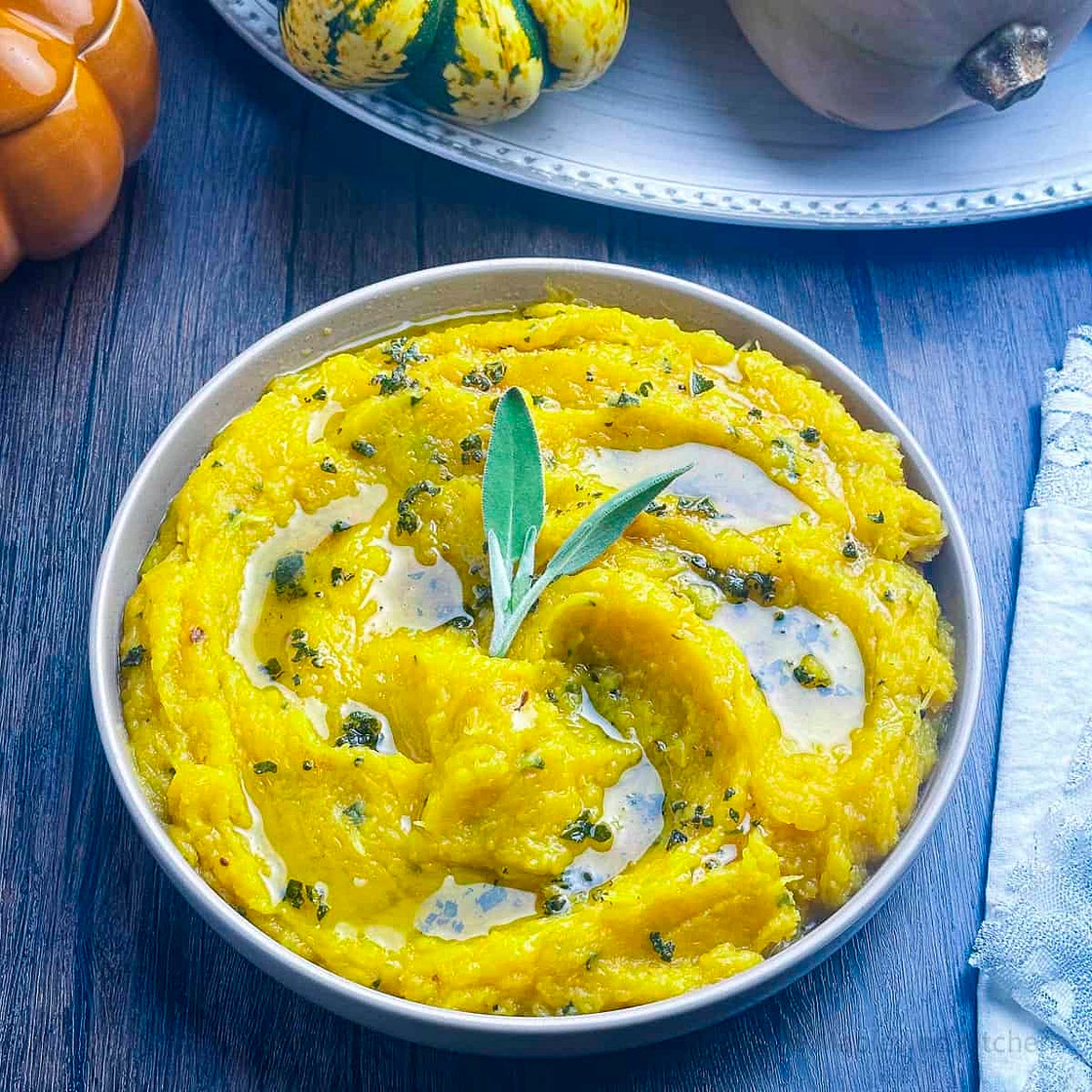 Mashed Acorn Squash with Brown Butter and Crispy Sage