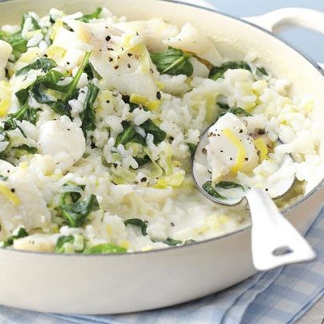 Smoked haddock & leek risotto