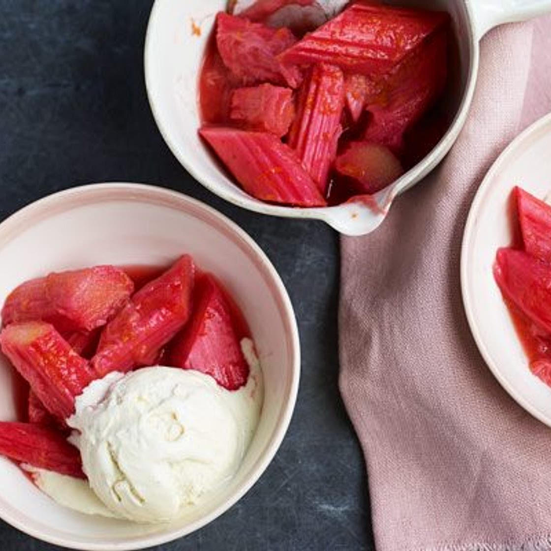 Stewed rhubarb
