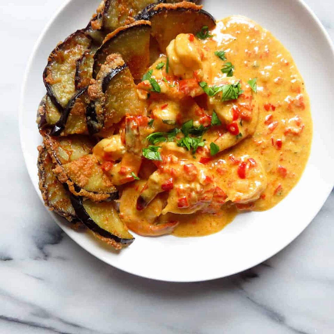Spicy Shrimp and Eggplant