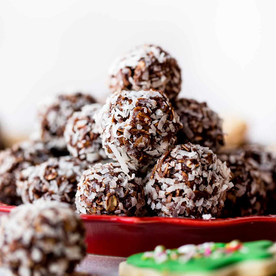 No-Bake Chocolate Coconut Snowballs