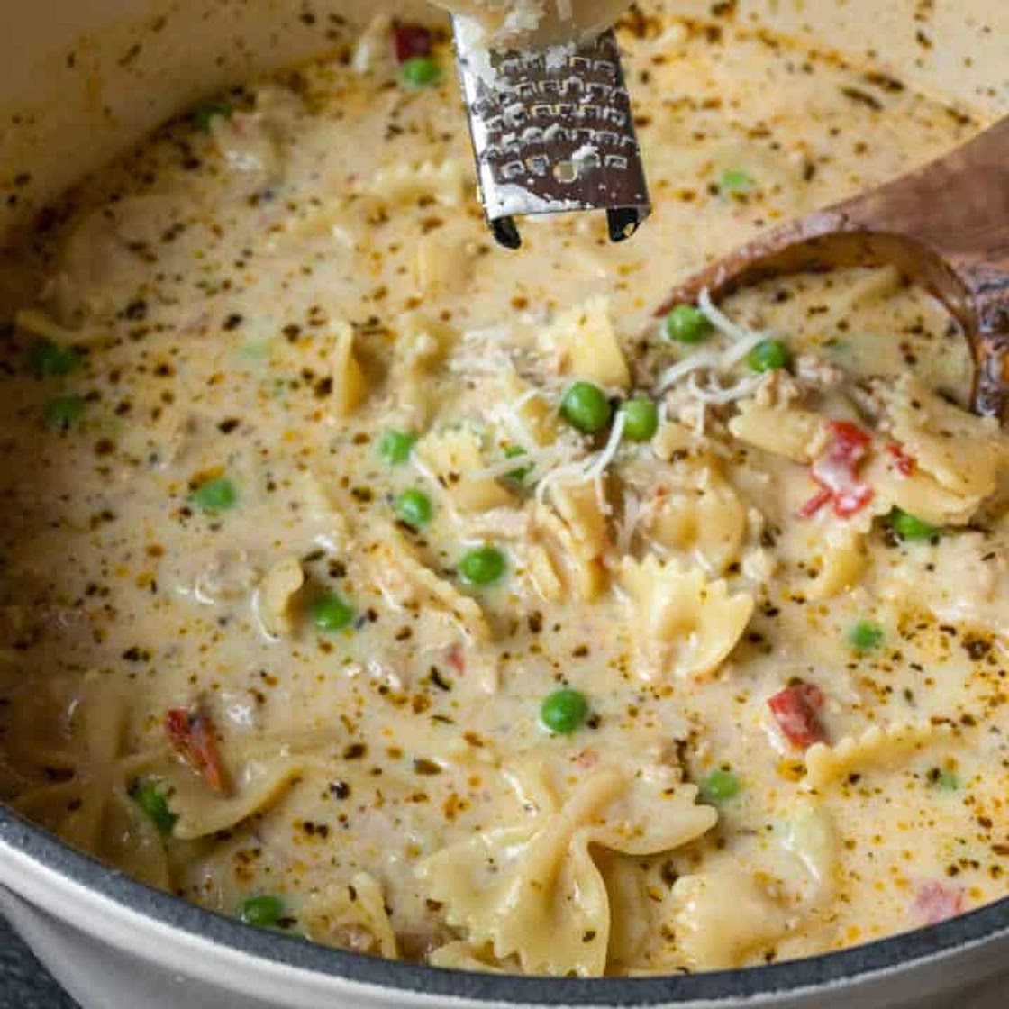 Creamy Italian Ground Chicken Soup