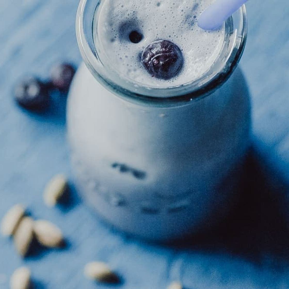 Iced Blueberry Cardamom Moon Milk (Vegan)