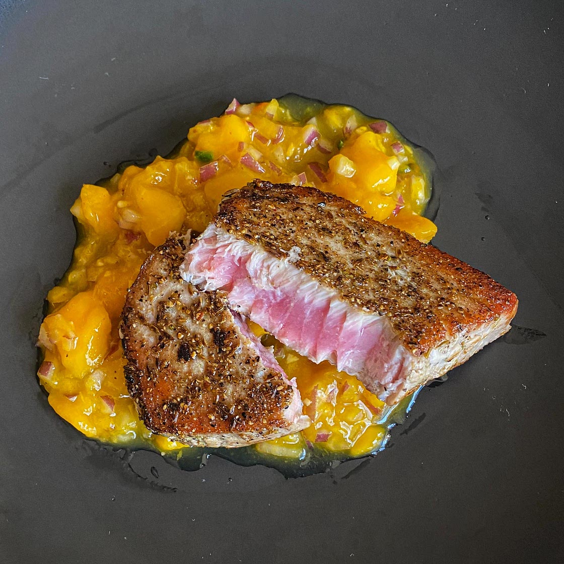 Yellowfin Tuna with Spicy Mango Salsa