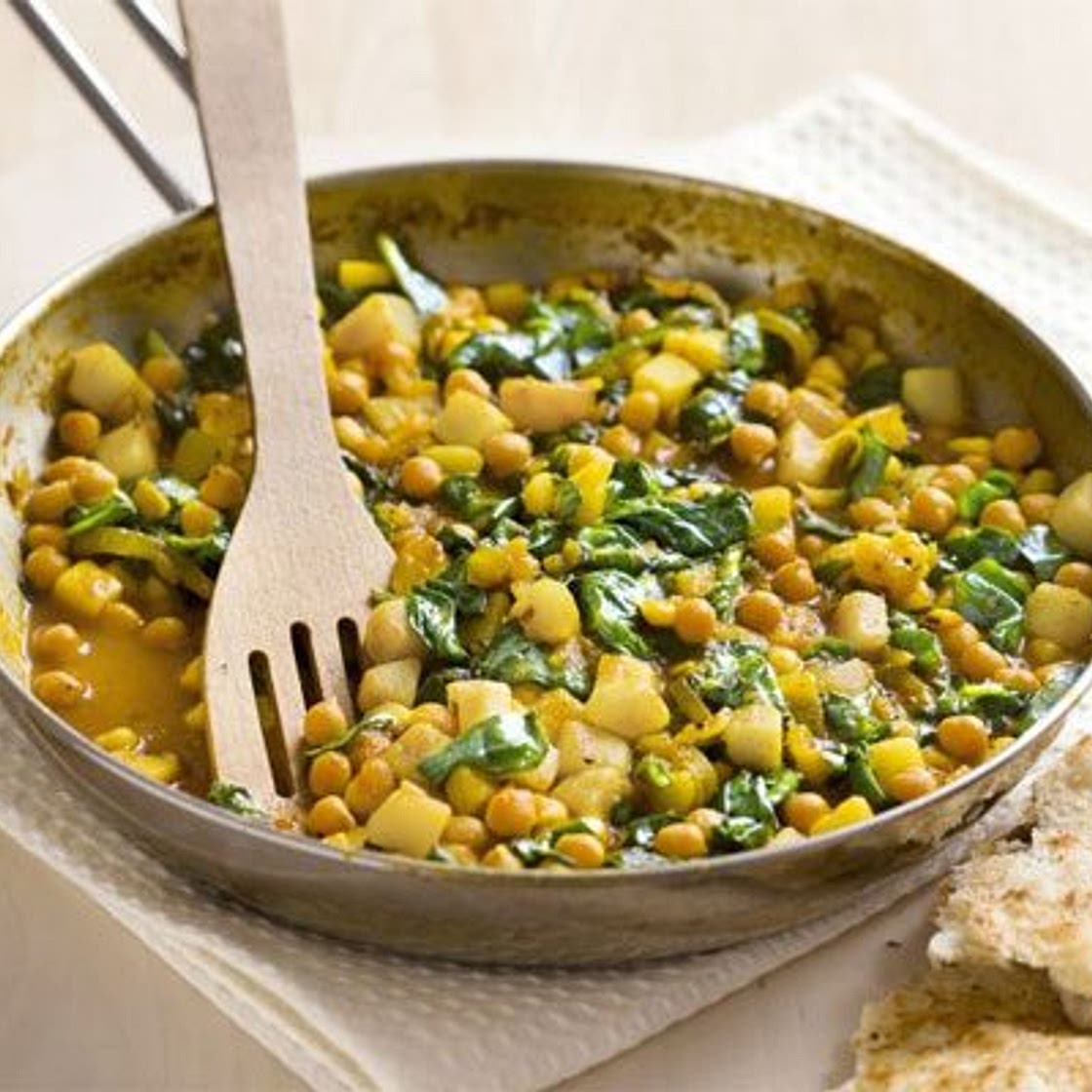 Spiced chickpea & potato fry-up
