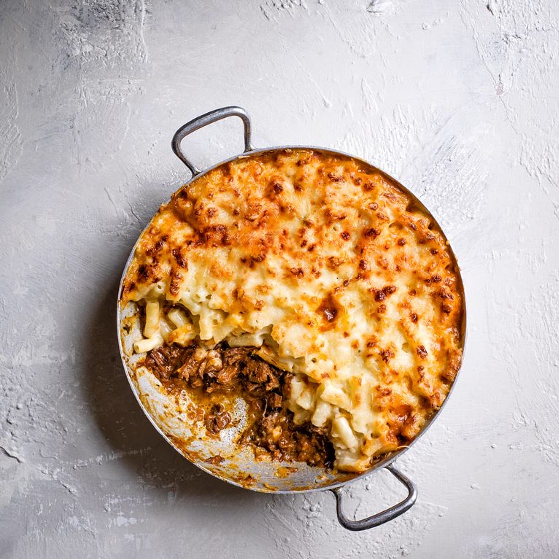 Mac 'n' cheese with rich beef ragu