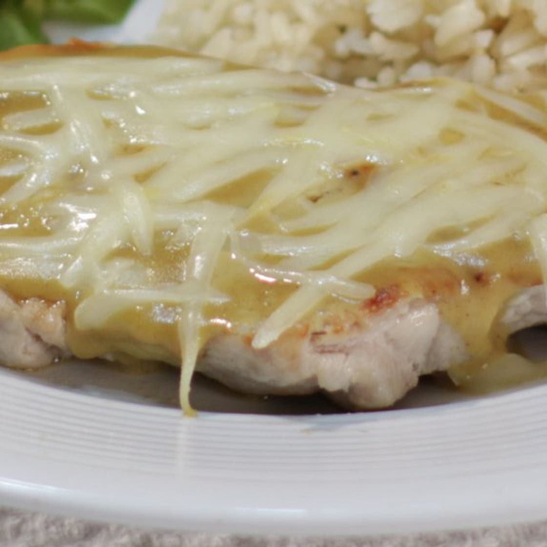 Grilled Pork Loin Chop with Honey Mustard Glaze