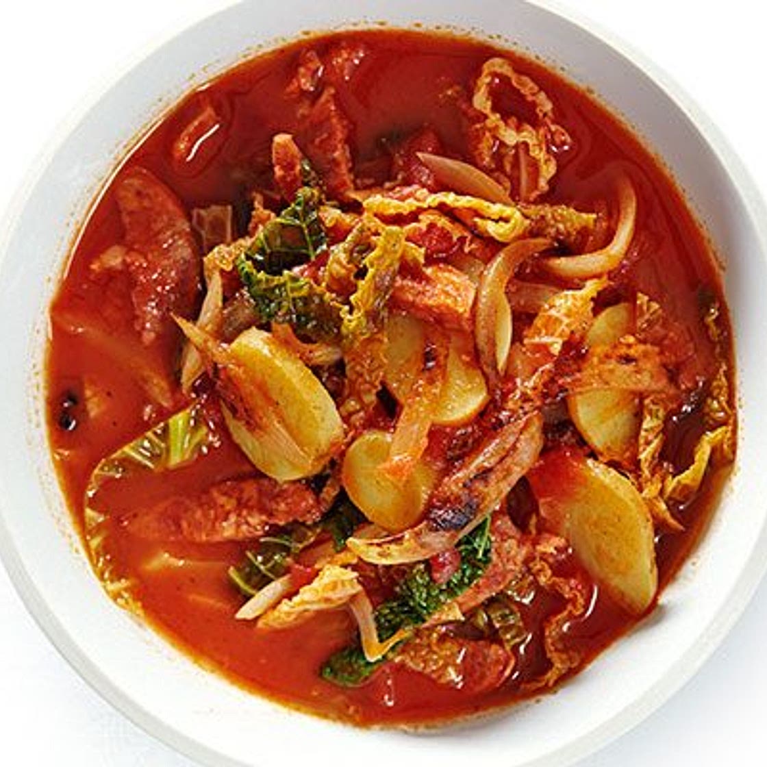 Chorizo & cabbage stew