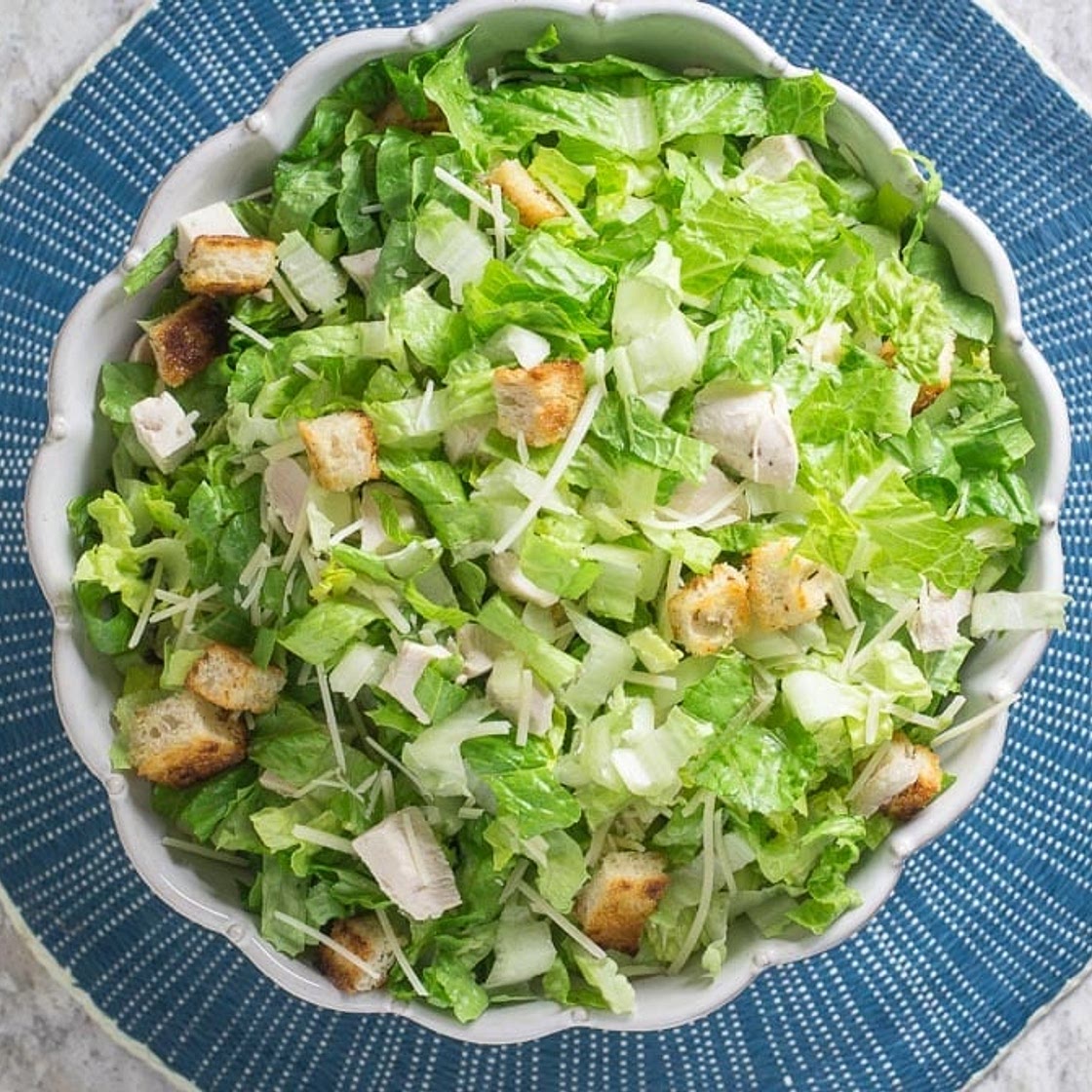 Low FODMAP Chopped Chicken Caesar Salad