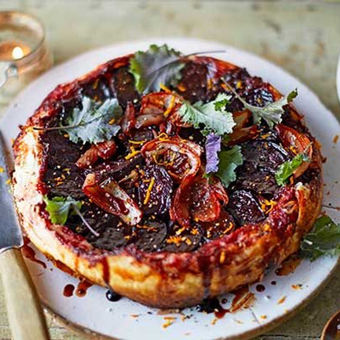 Beetroot & red onion tarte tatin