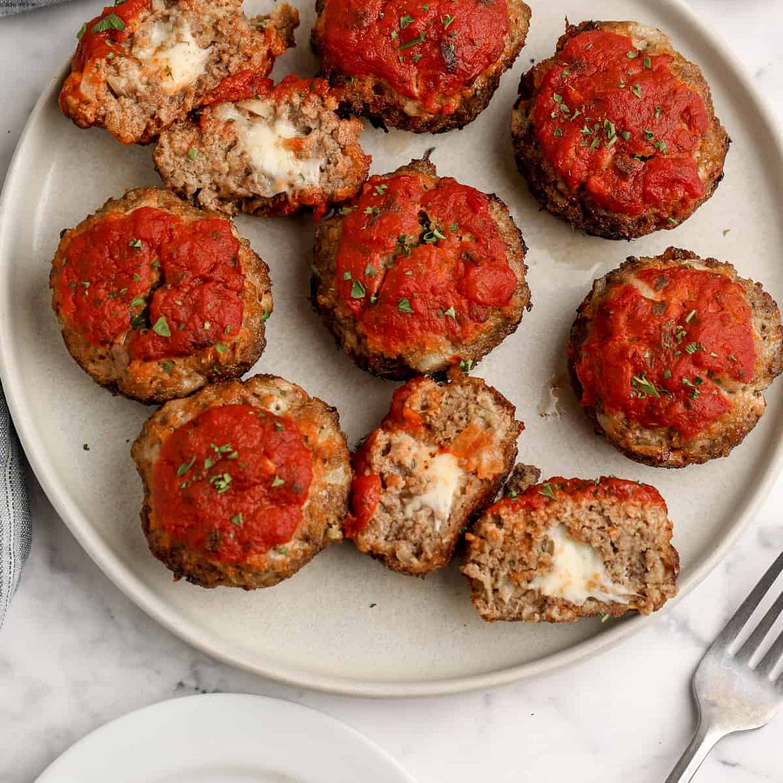 Mozzarella Stuffed Mini Meatloaf
