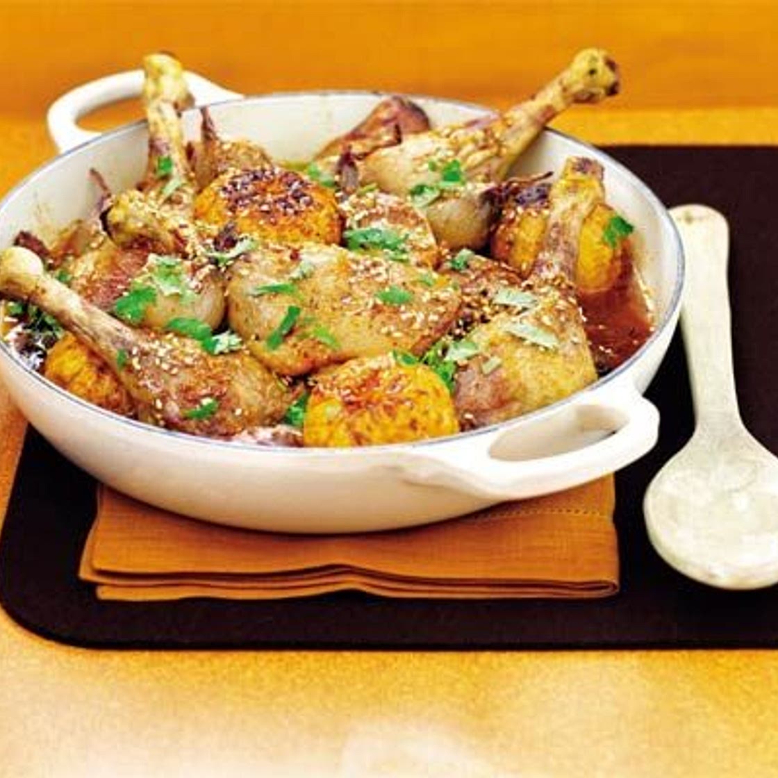 Duck tagine with clementines