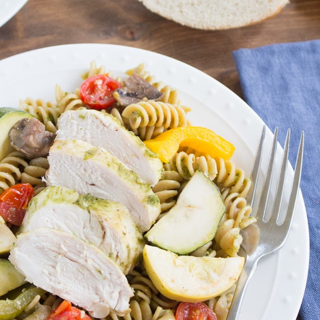 Chicken Pesto Pasta Easy Crockpot Recipe