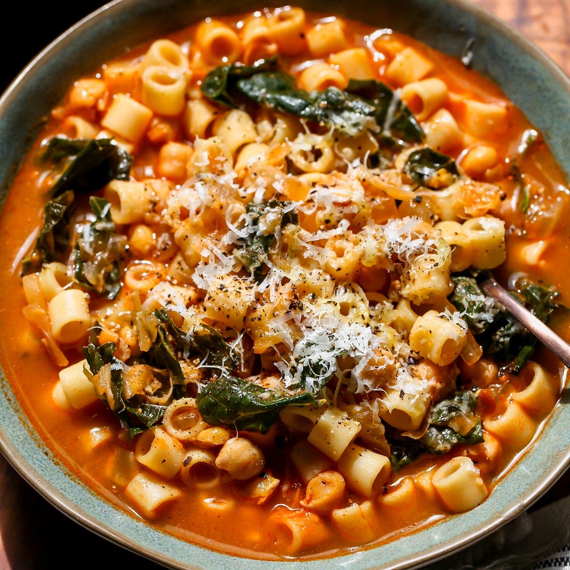 Pasta e Ceci (Italian Pasta and Chickpea Stew)