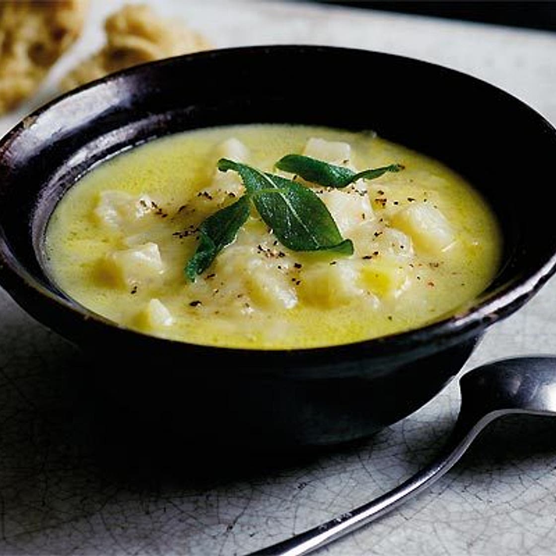 Chunky cheddar & celeriac soup