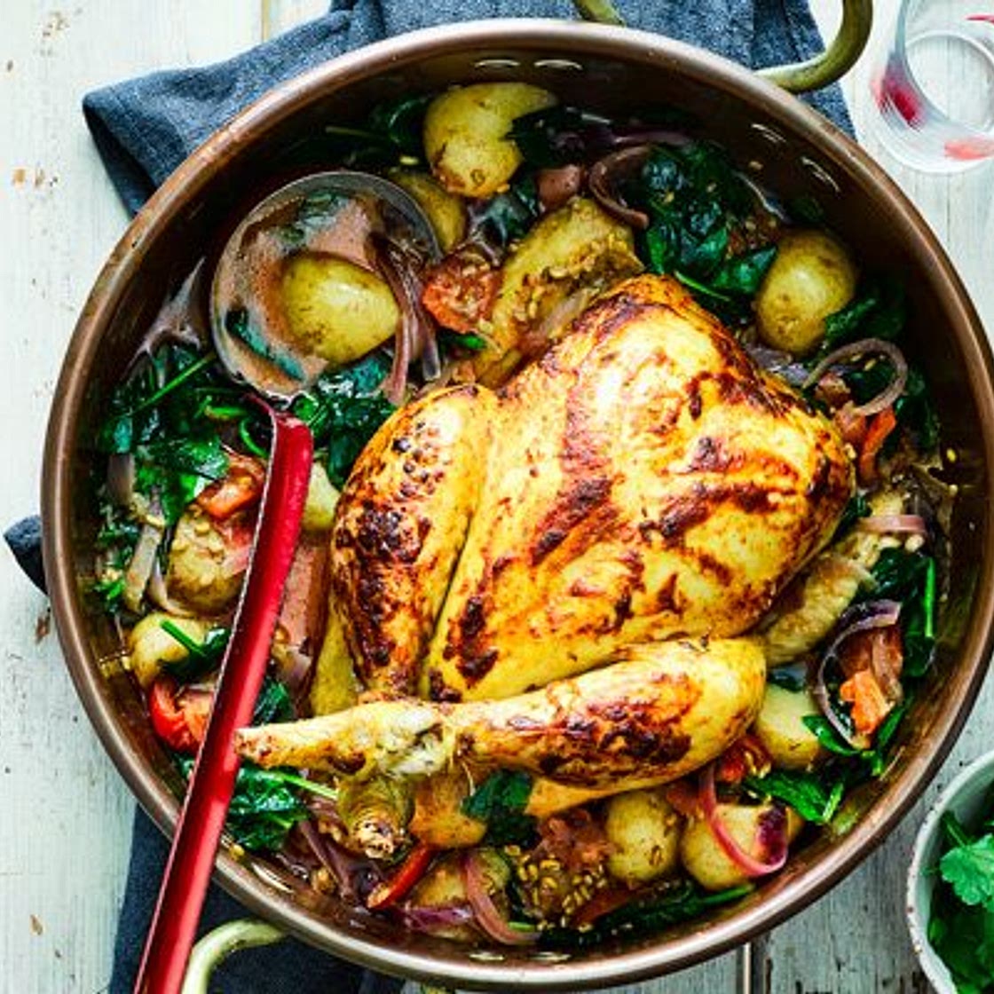 Pot-roast Bombay chicken