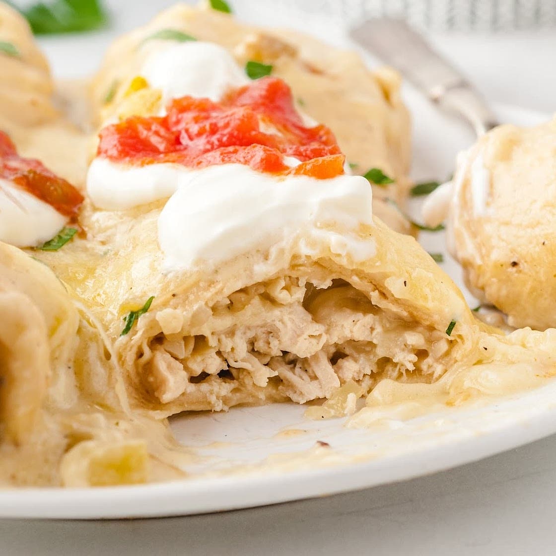 White Chicken Enchiladas
