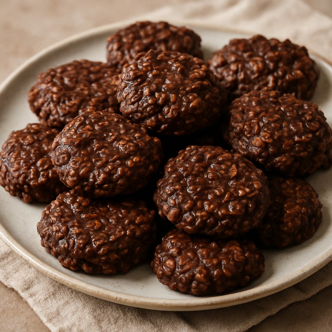 No Bake Chocolate Oatmeal Cookies