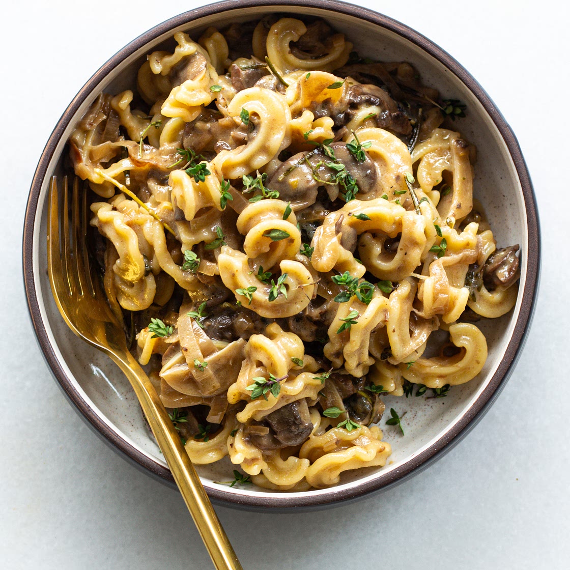 Caramelized Mushroom & Goat Cheese Pasta