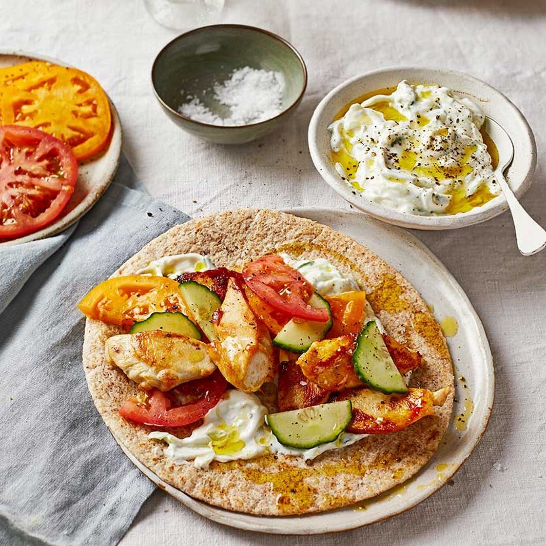 Chicken & tzatziki wraps