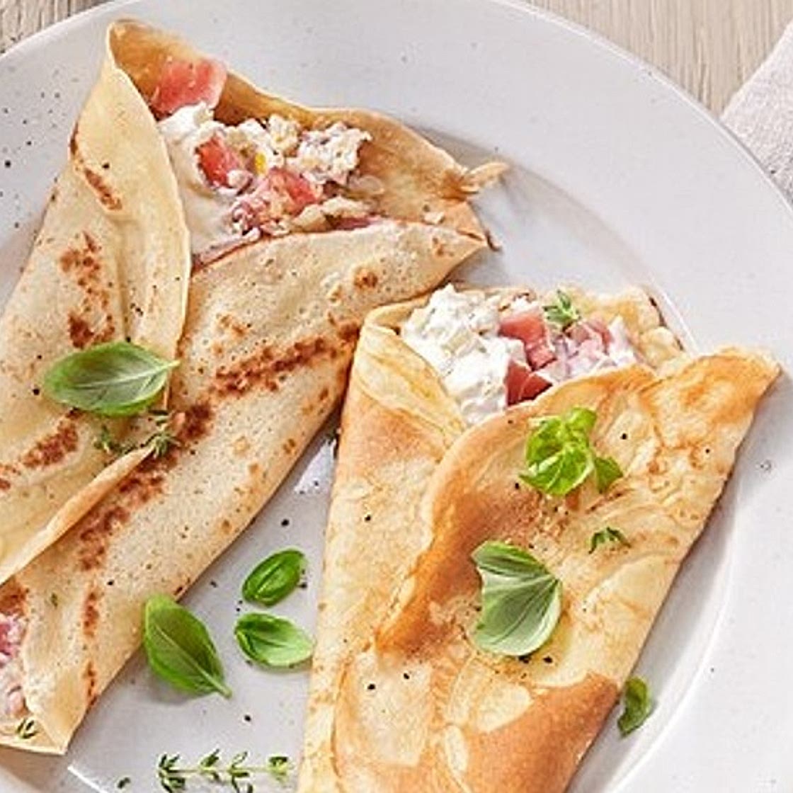 Pfannkuchen mit Zwiebel - Schinken - Füllung