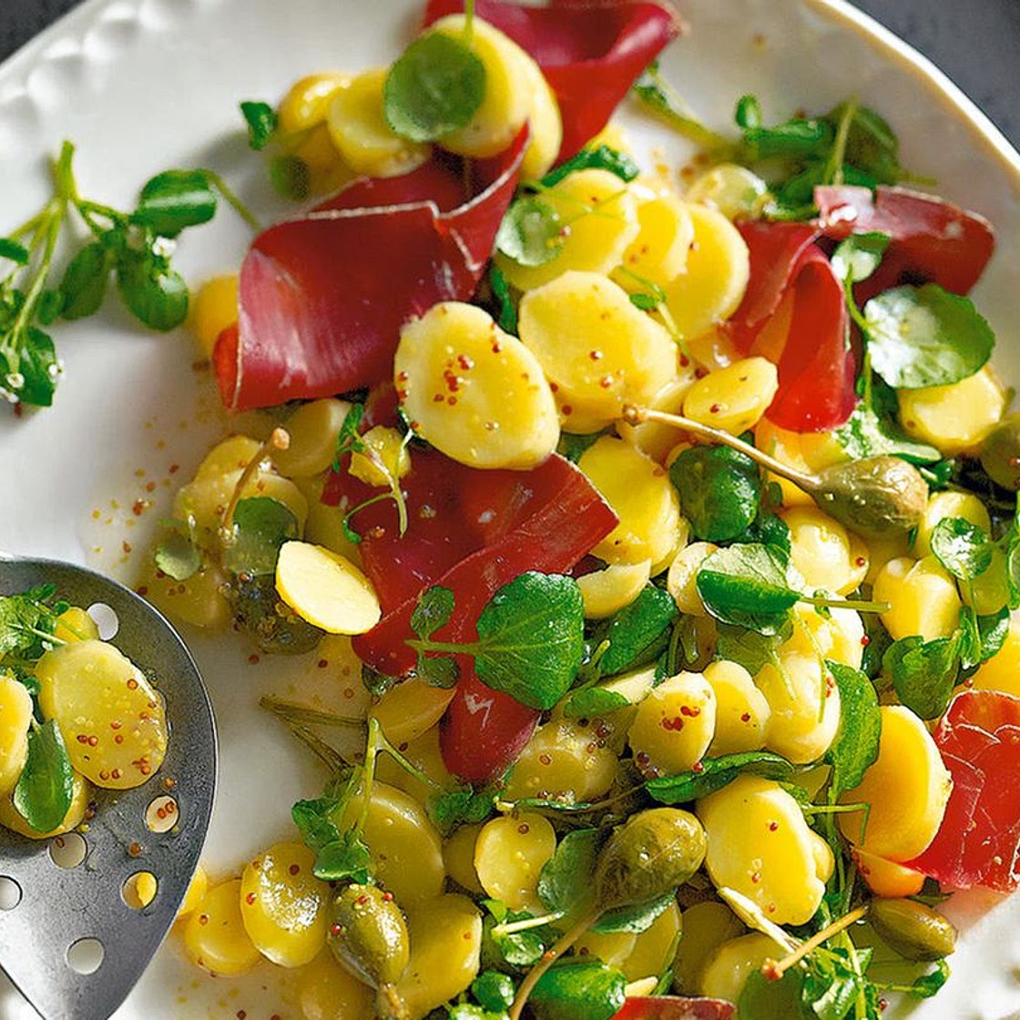Feiner Kartoffelsalat mit Brunnenkresse