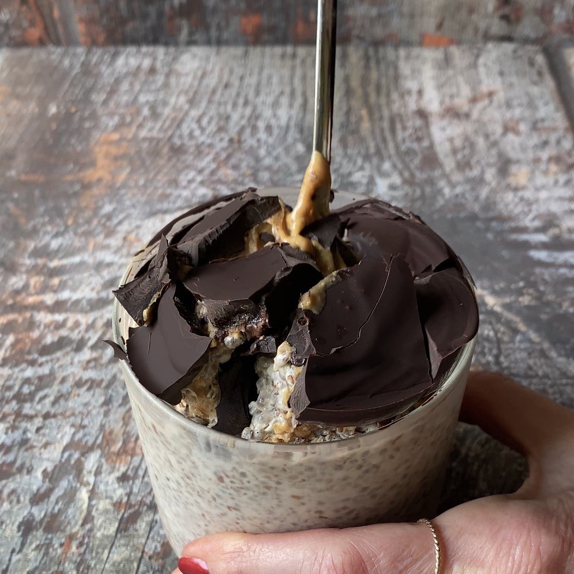 Chocolate Peanut Butter Cup No Oats with hard chocolate shell