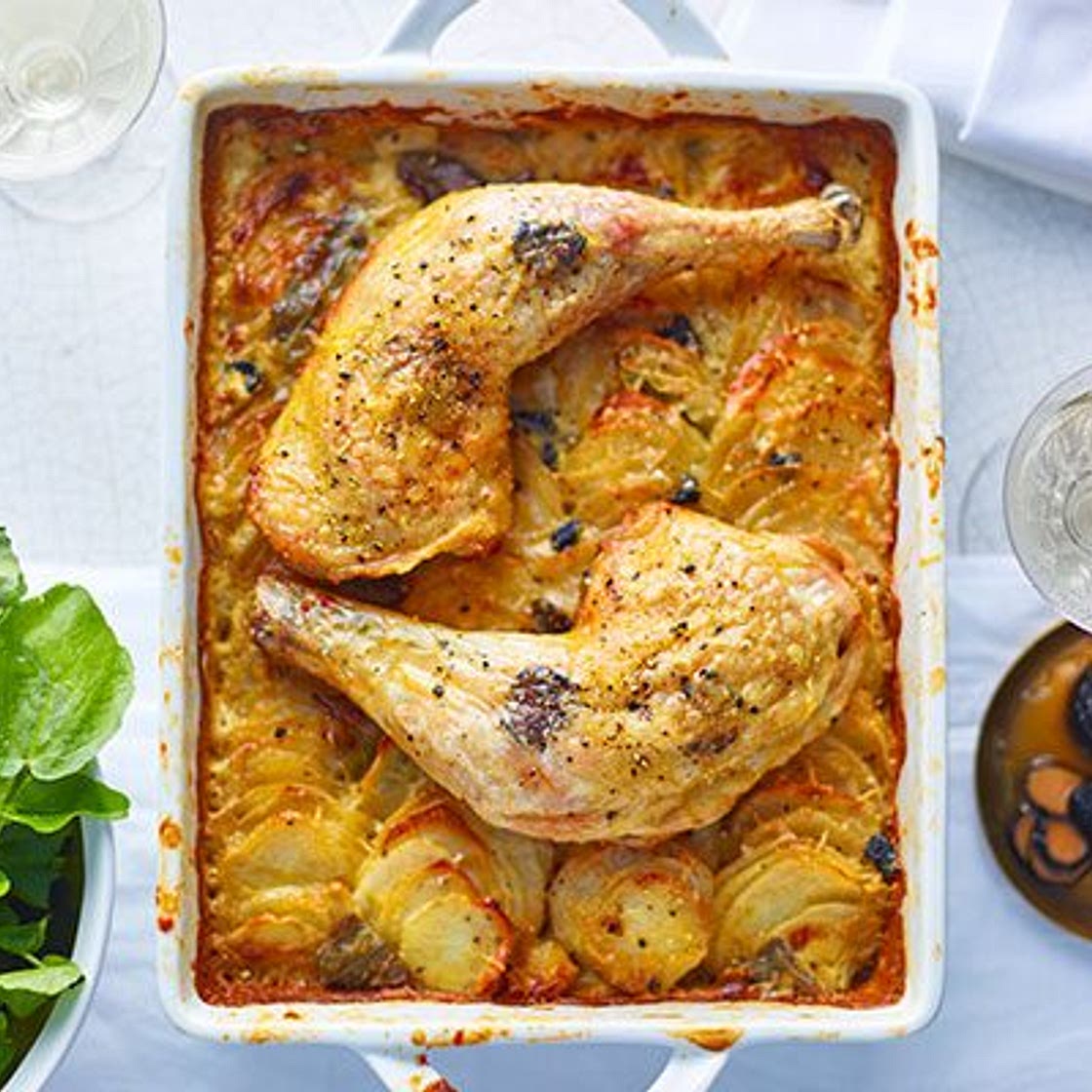 Truffle chicken & potato gratin