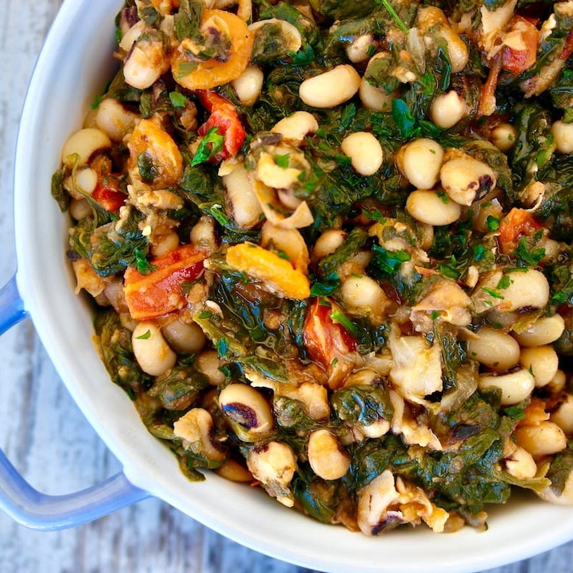 Greek Black-Eyed Peas and Spinach Recipe