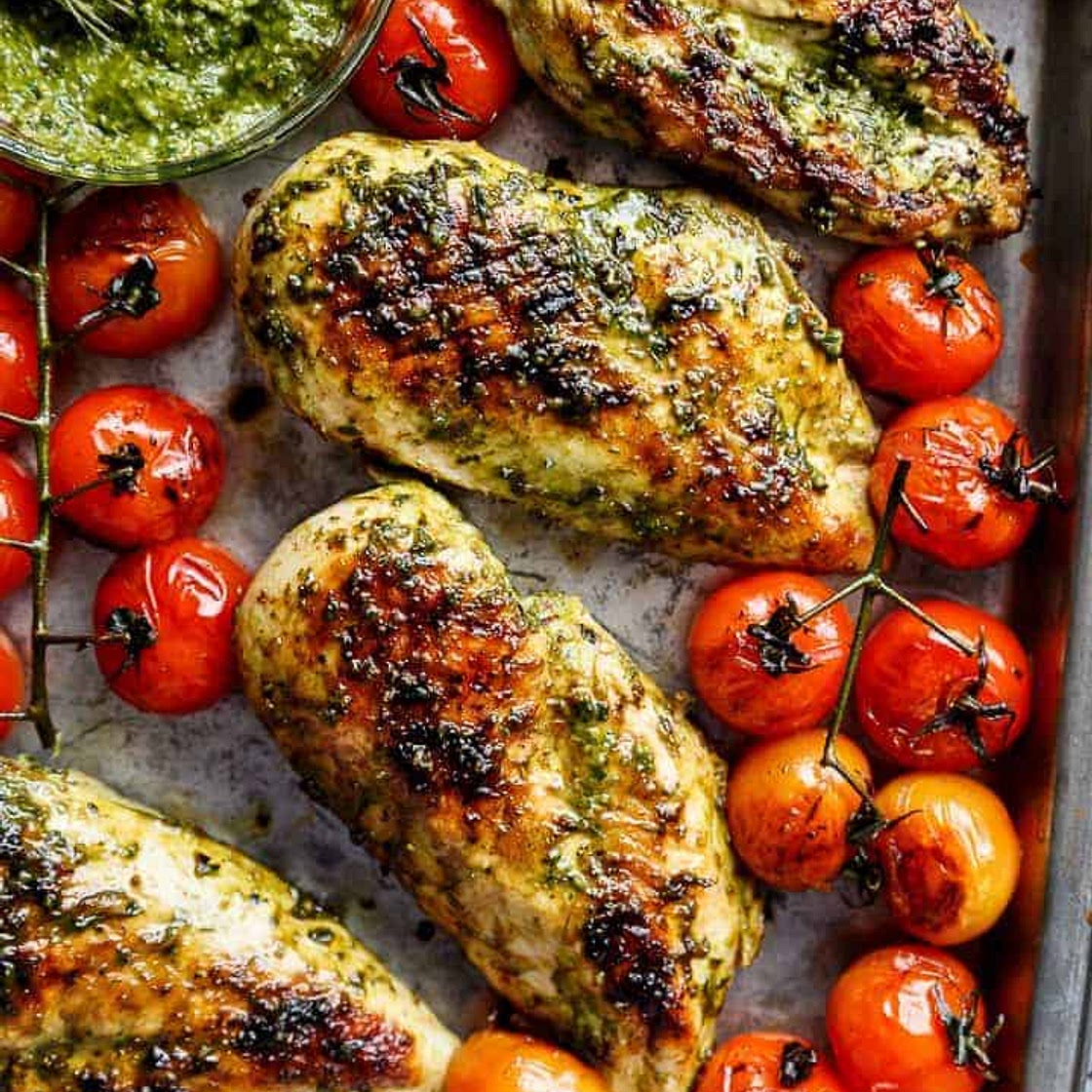 2 Ingredient Pesto Chicken