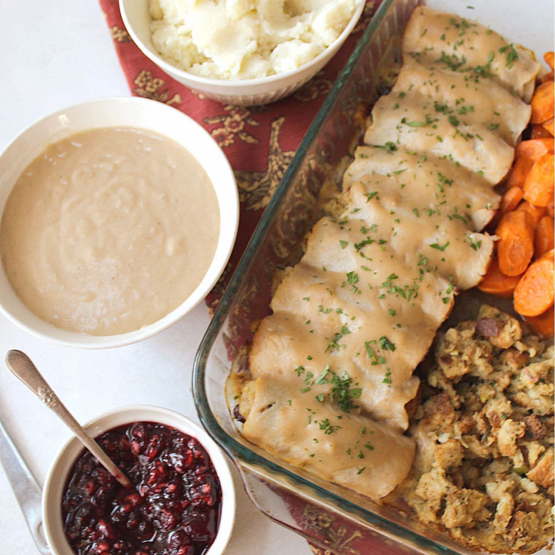 Turkey and Stuffing Roll-Ups with Cranberries