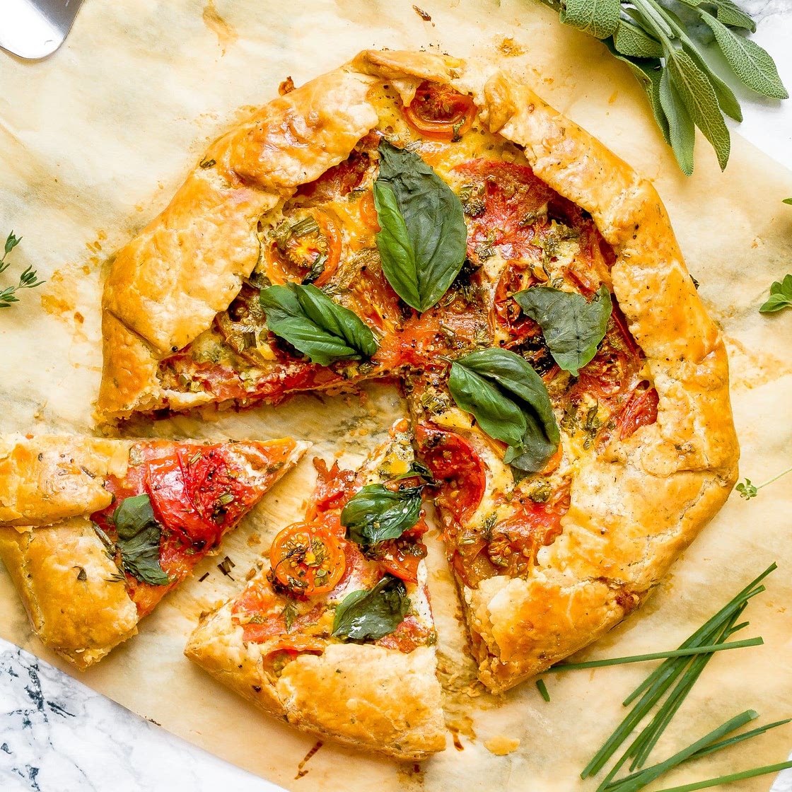 Heirloom Tomato Galette with Mascarpone and Herbs