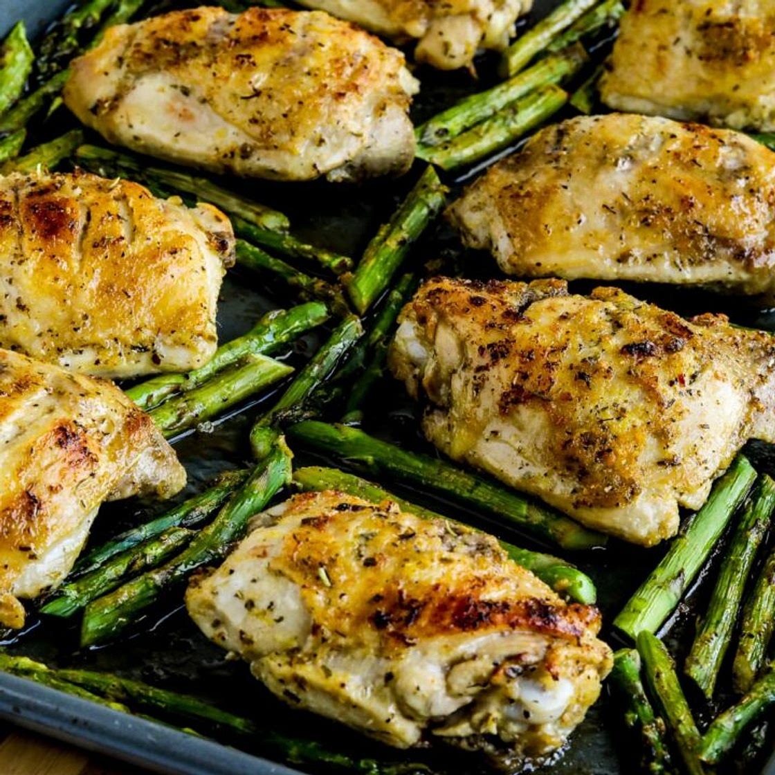 Sheet Pan Chicken Thighs and Asparagus