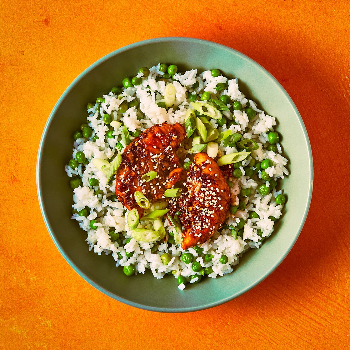Chicken Teriyaki With Rice And Peas