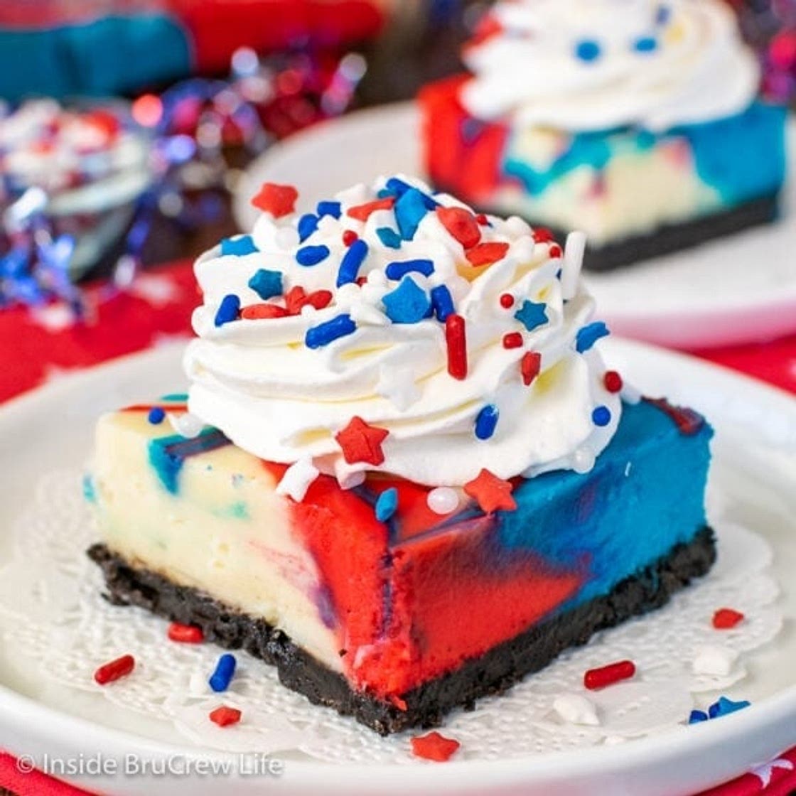 Red White and Blue Cheesecake Bars Recipe