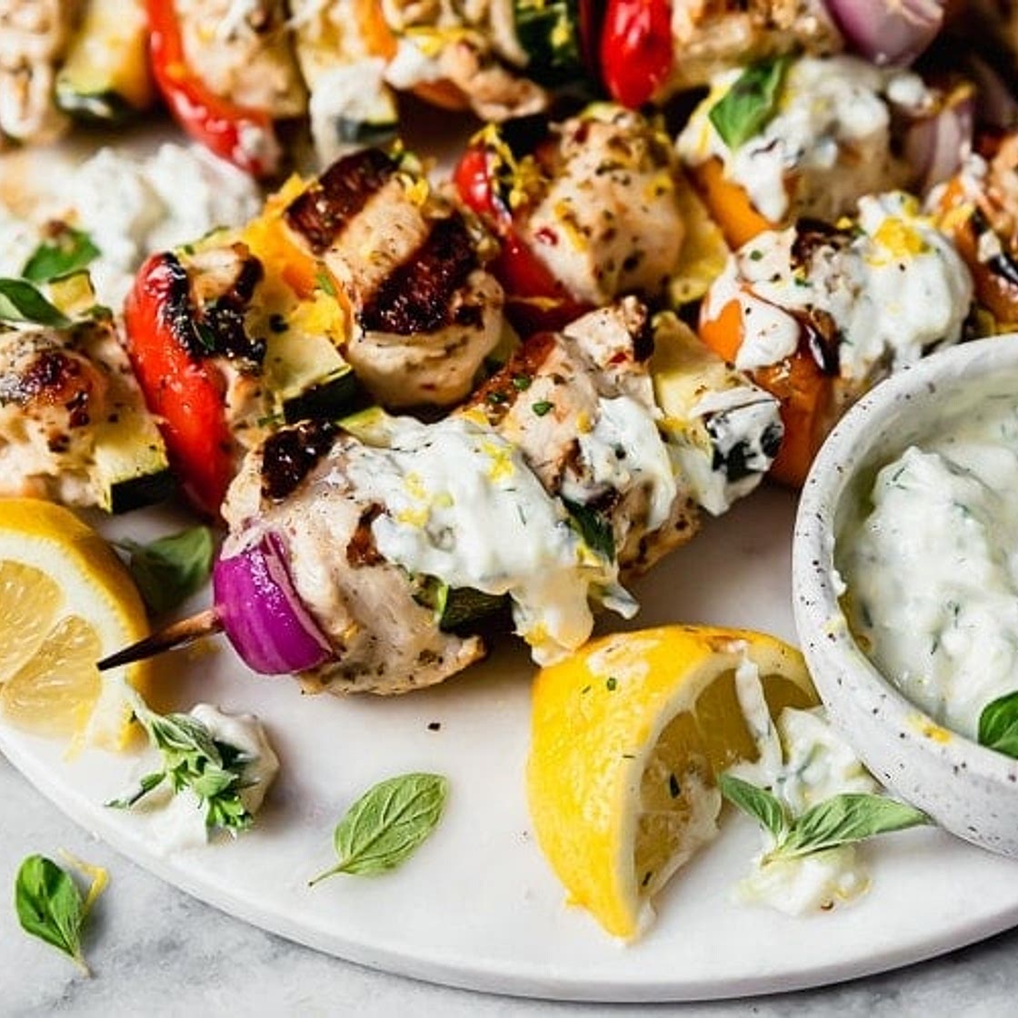 Greek Chicken Kebabs with Tzatziki Sauce