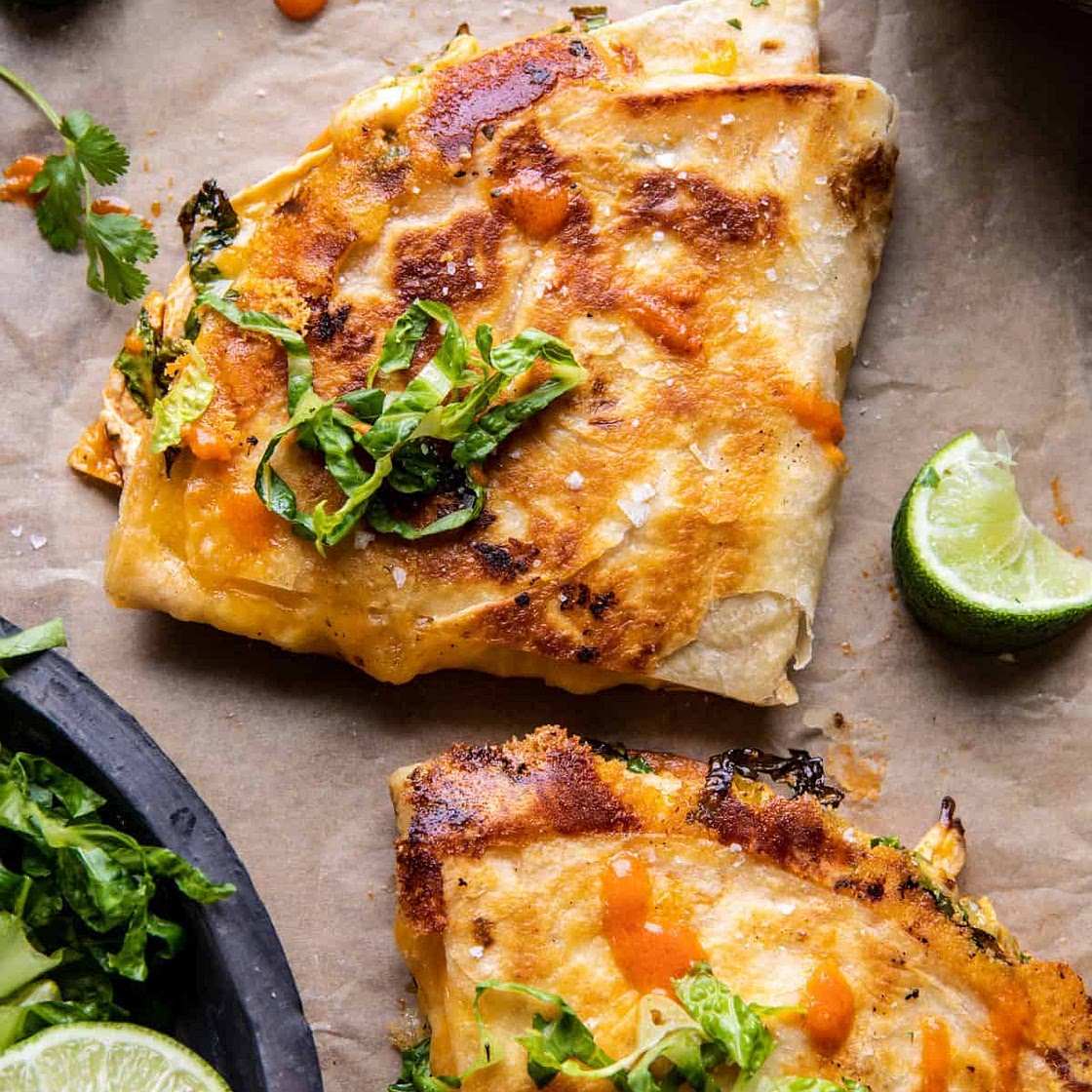 Folded Crispy Buffalo Chicken Wraps