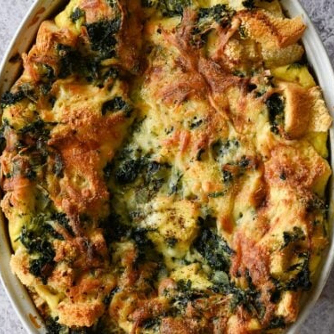Spinach & Cheese Strata