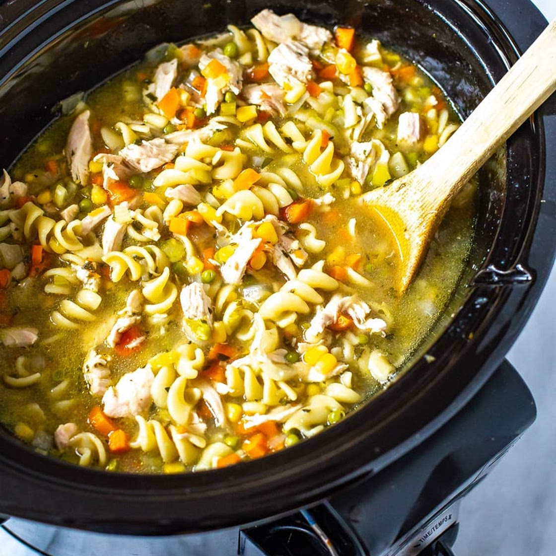 Crockpot Chicken Noodle Soup {So Easy!}