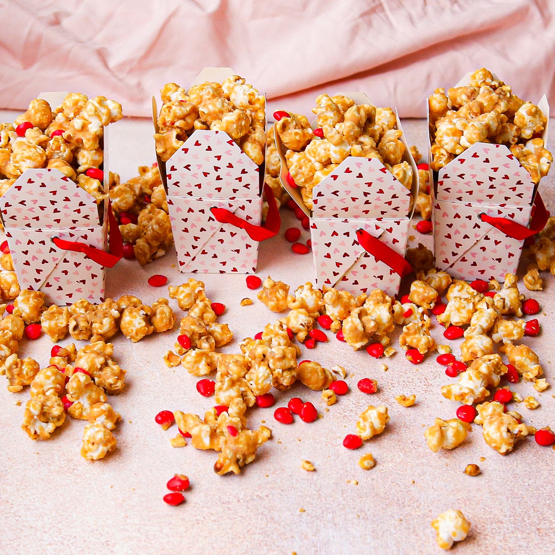 Caramel and Cinnamon Heart Popcorn