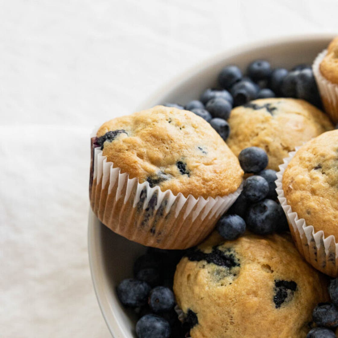 Healthy Blueberry and Lemon Muffins