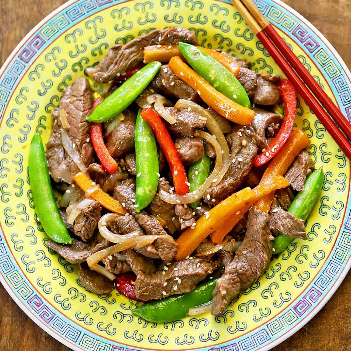 Steak Stir Fry with Peppers and Snow Peas